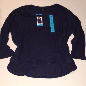 NWT Well Worn Long Sleeve Top | Navy Blue Light Sweater | Size 2X